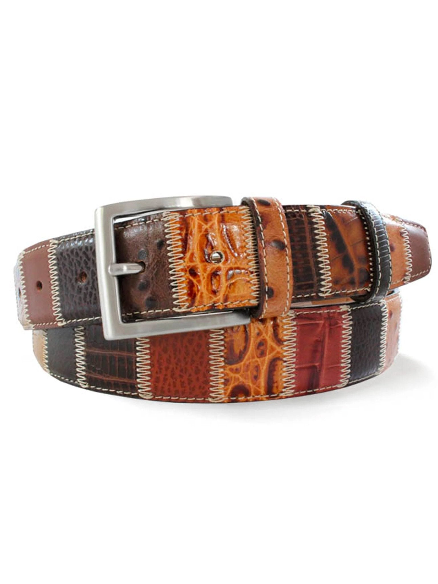Robert Charles Belts - 1611 Patchwork belt 40mm - Made in Italy - 100% Leather