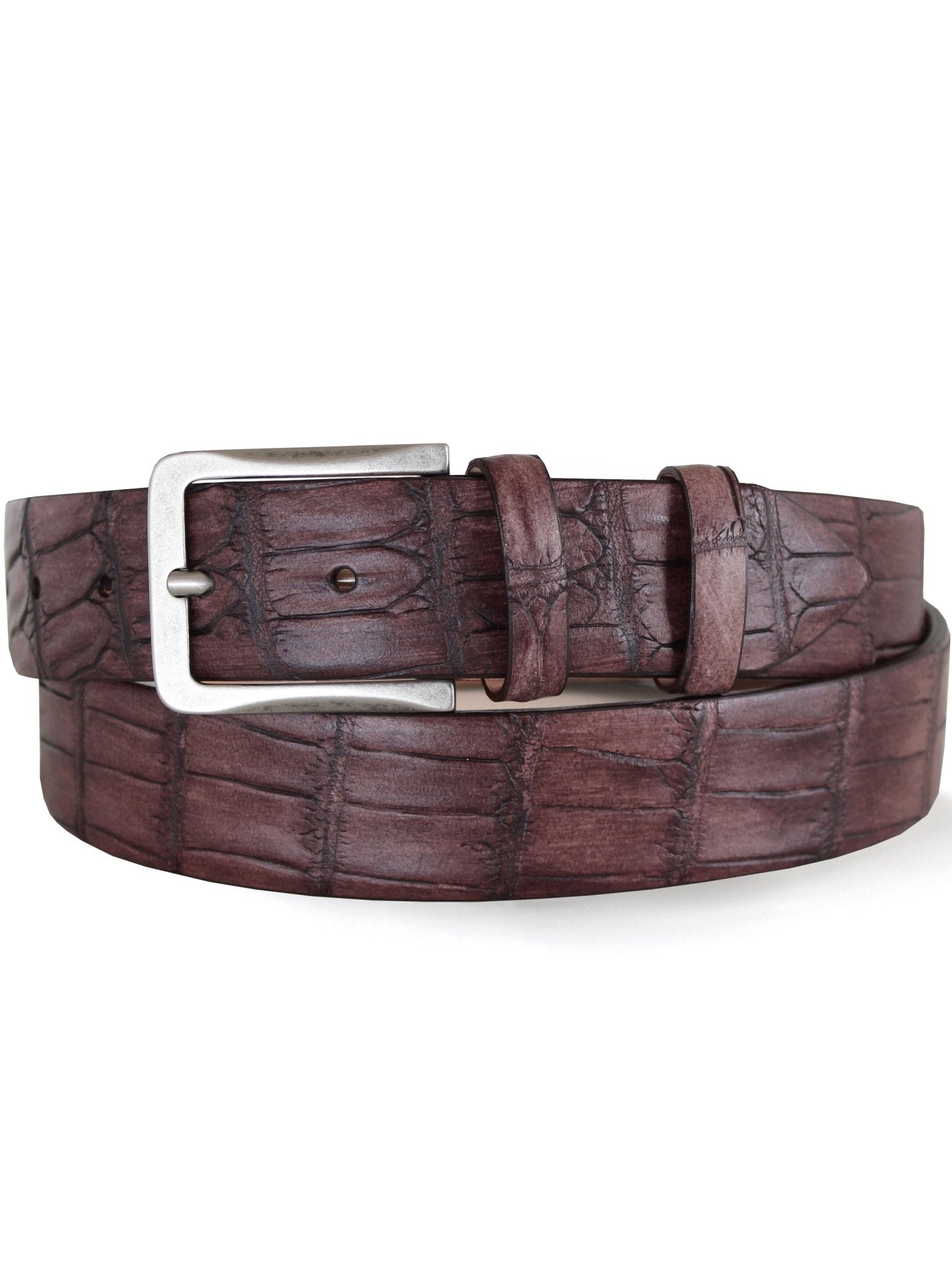 Robert Charles Belts - 1713 Croc effect mens belt 35mm - Made in Italy - 100% Leather