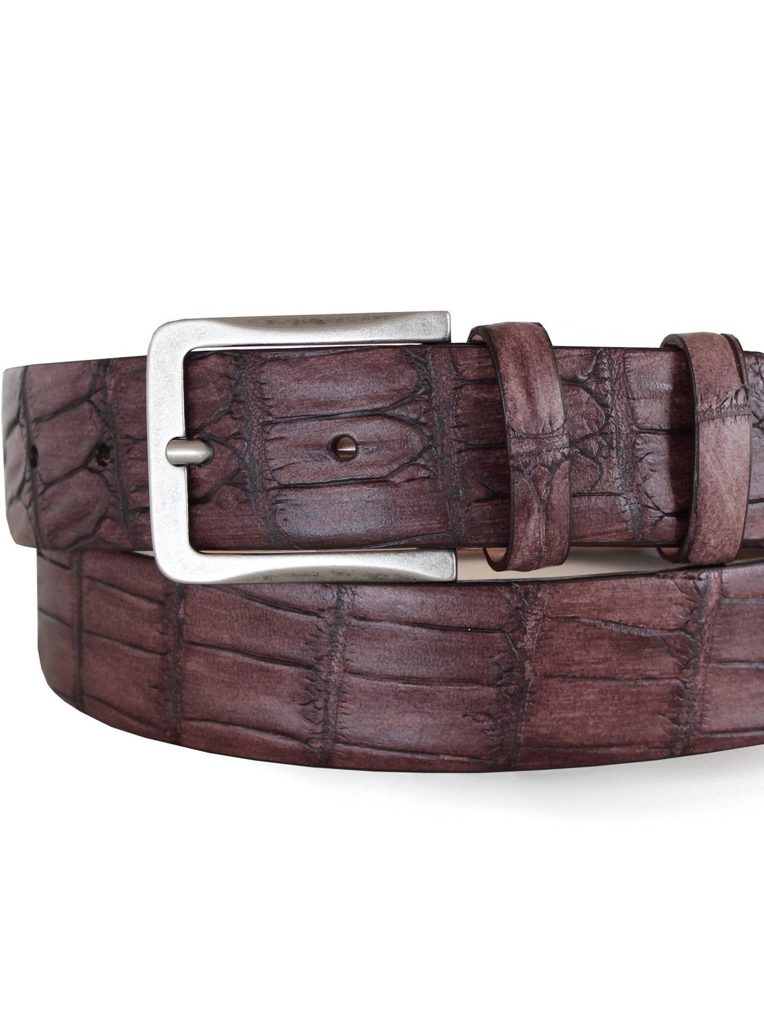 Robert Charles Belts - 1713 Croc effect mens belt 35mm - Made in Italy - 100% Leather