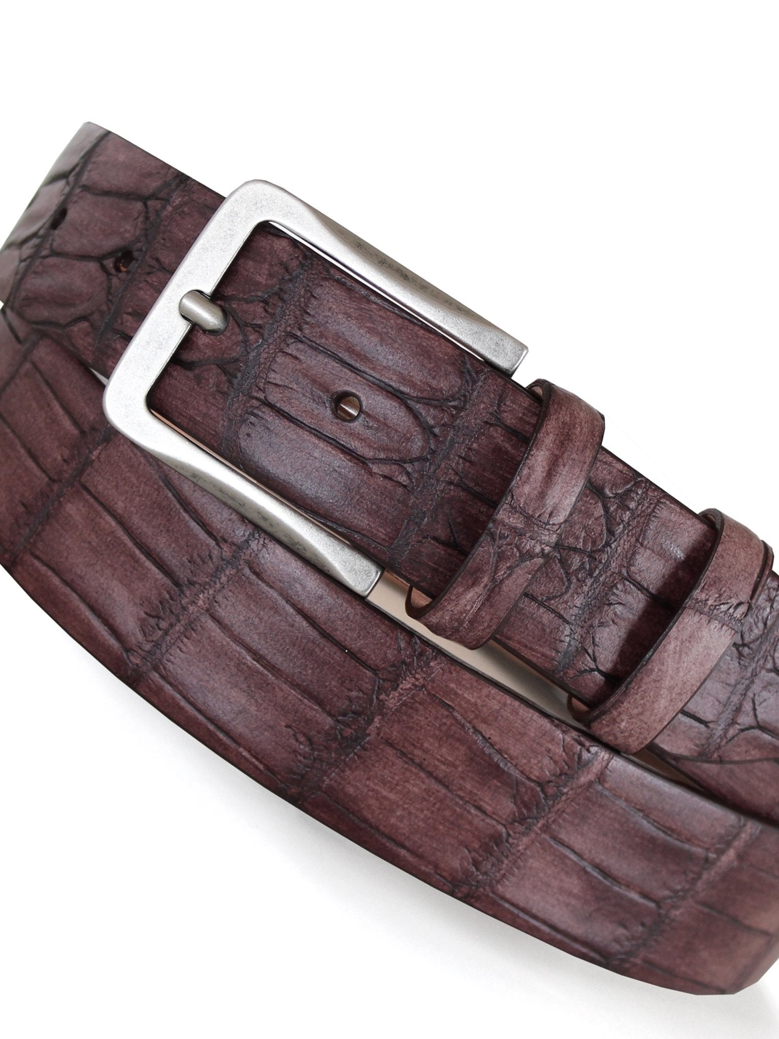 Robert Charles Belts - 1713 Croc effect mens belt 35mm - Made in Italy - 100% Leather