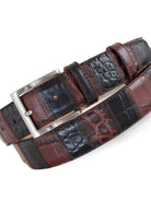 Robert Charles Belts - 1715 Black & Brown Patchwork belt 35mm - Made in Italy - 100% Leather