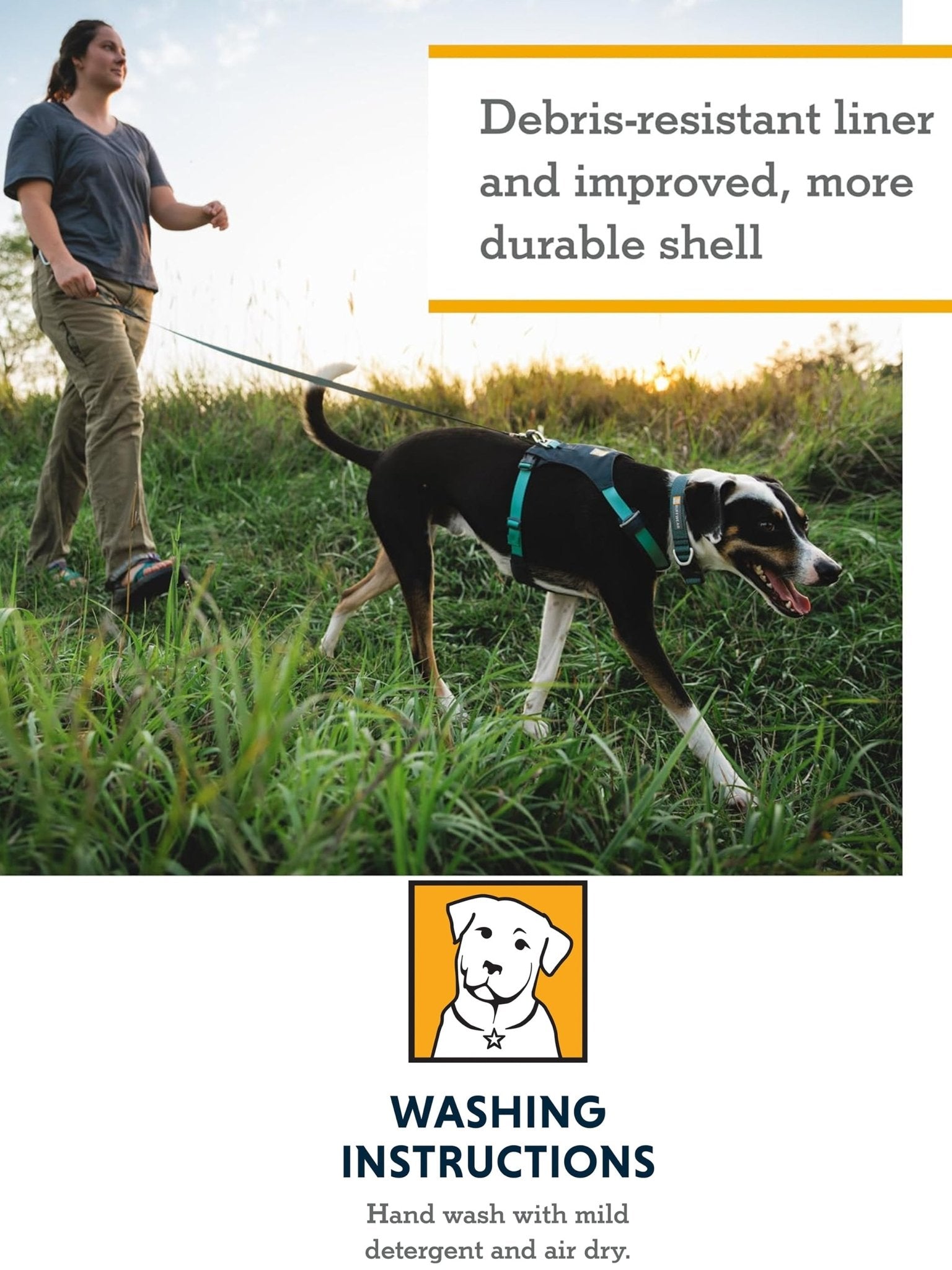 Ruffwear - Hi & Light Dog Harness, Reflective Y Shaped Dog Harnesses, Lightweight Adjustable & Padded No Pull Harness for Dogs