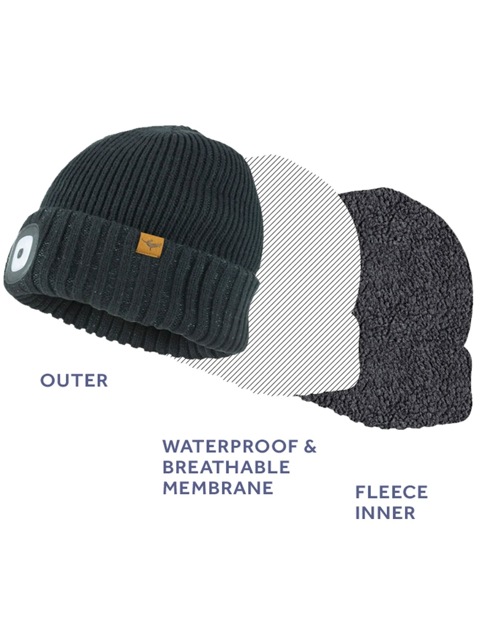 4elementsclothingSealSkinzSealskinz - LED Waterproof & Windproof Beanie Hat / Cold Weather Roll Cuff - heydonHats13123034000115
