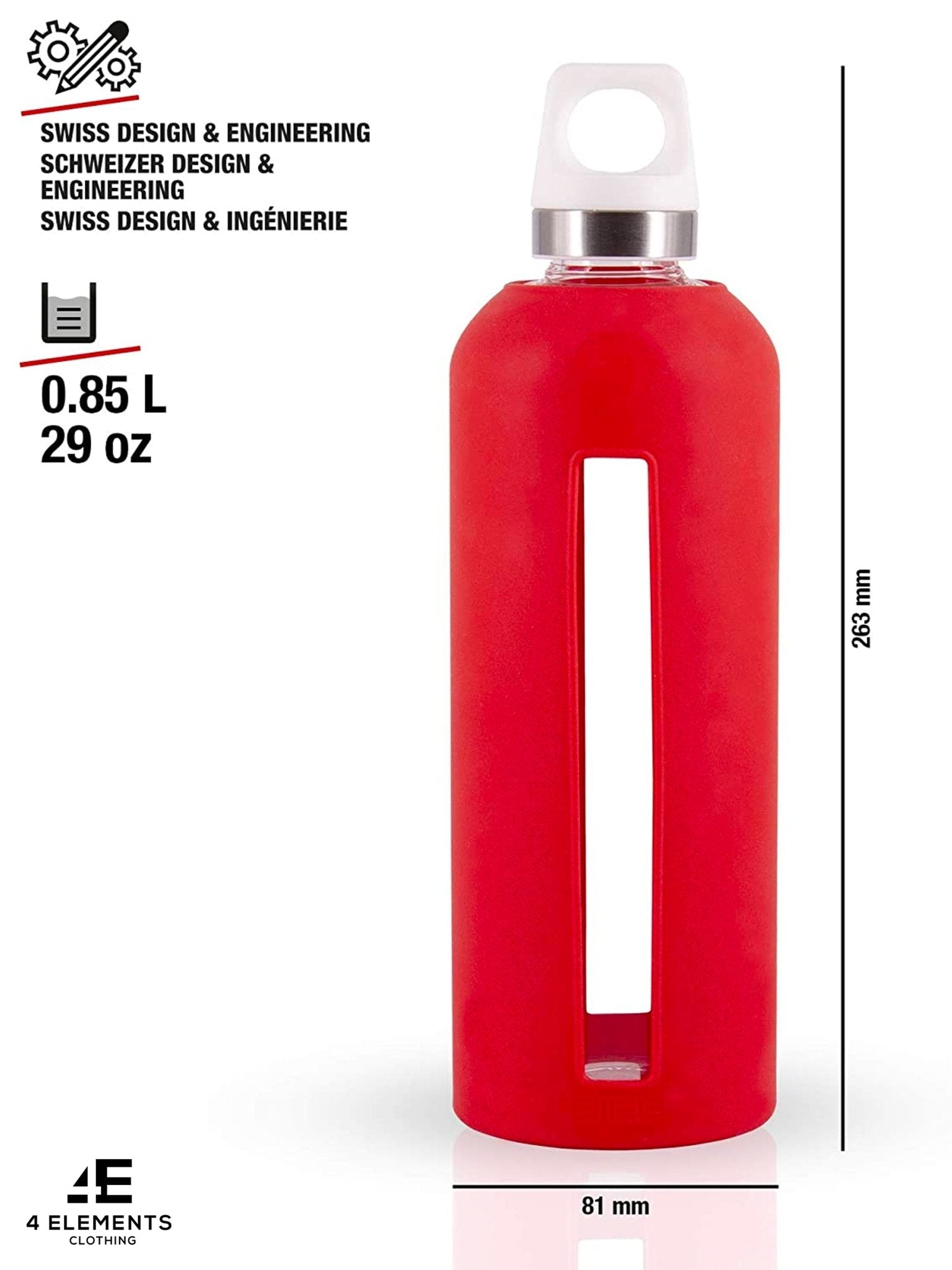 SIGG - Star Water Bottle, Leak - Proof Glass Bottle, Heat - Resistant with Silicone Case