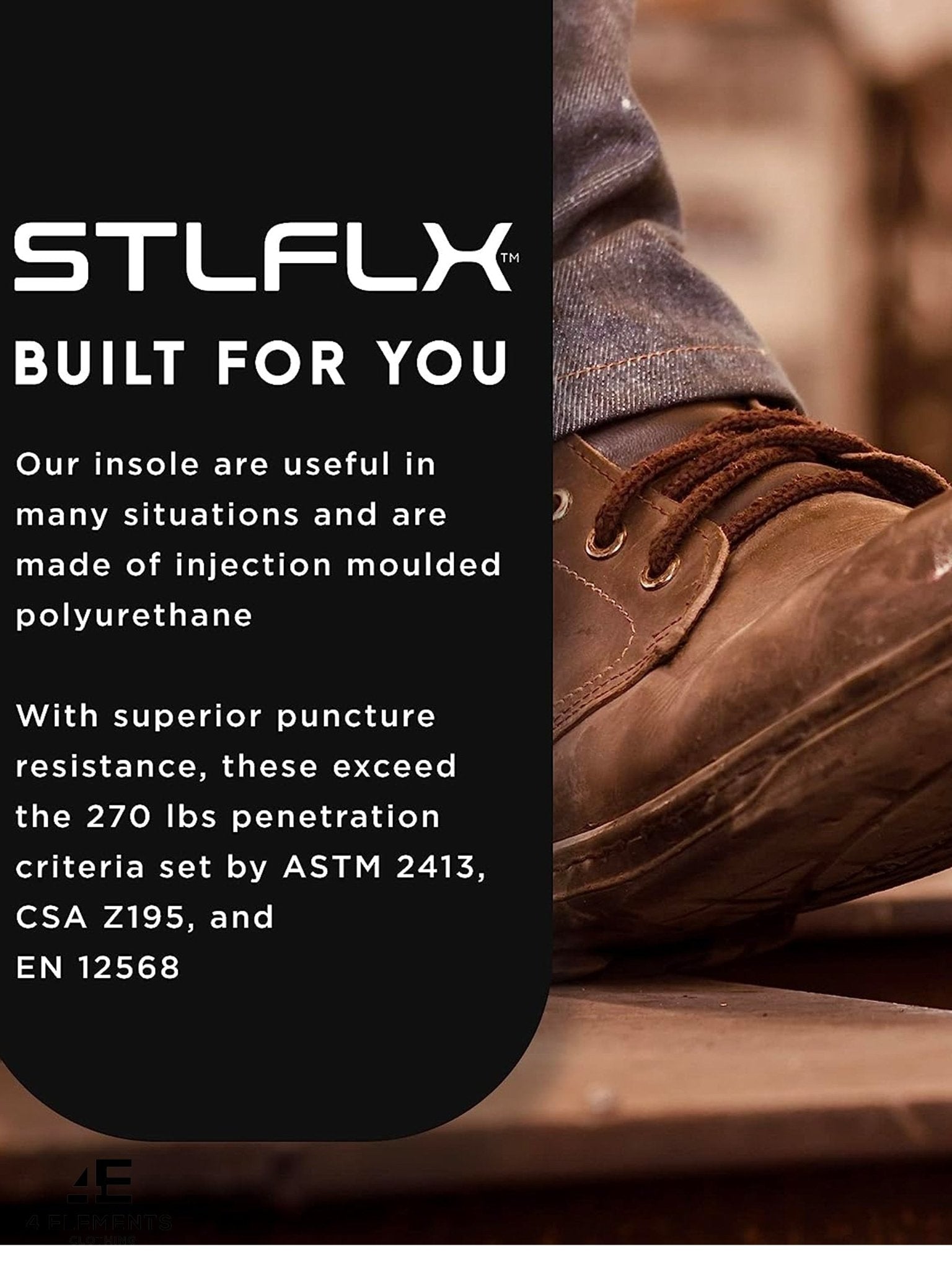 Steel Flex – Unisex safety footwear insole work shoes Puncture Resistant Light Weight in sole