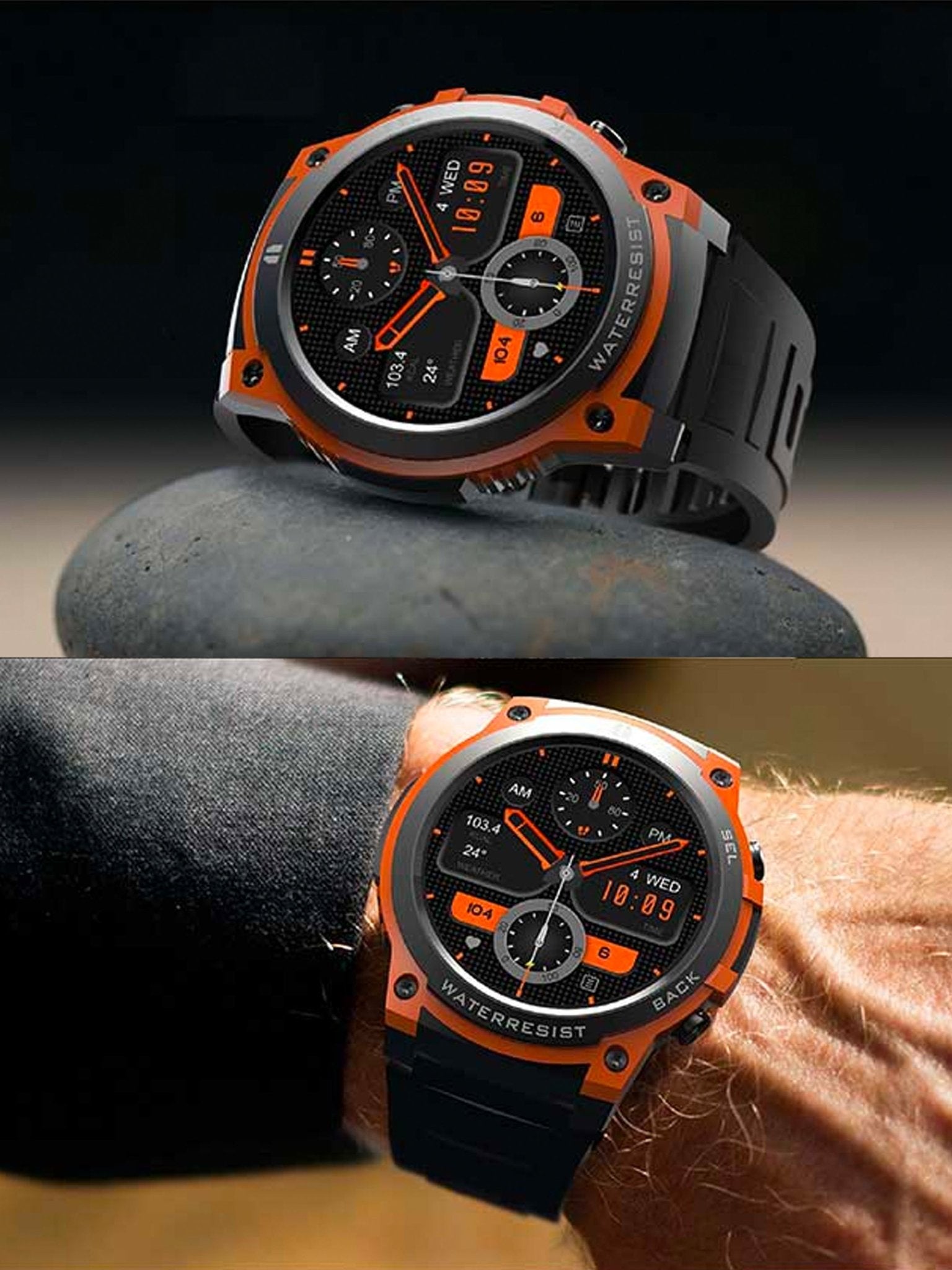 4elementsclothingTelsaDM55 Pulse AMOLED touchscreen IP68 Waterproof - Smart Watch for Men Women, 1.43" Smartwatch, Fitness Watch with Heart Rate Sleep Monitor, Step Counter, 100+ Sports, Fitness Smartwatches / Android IOSWatch5060976971396