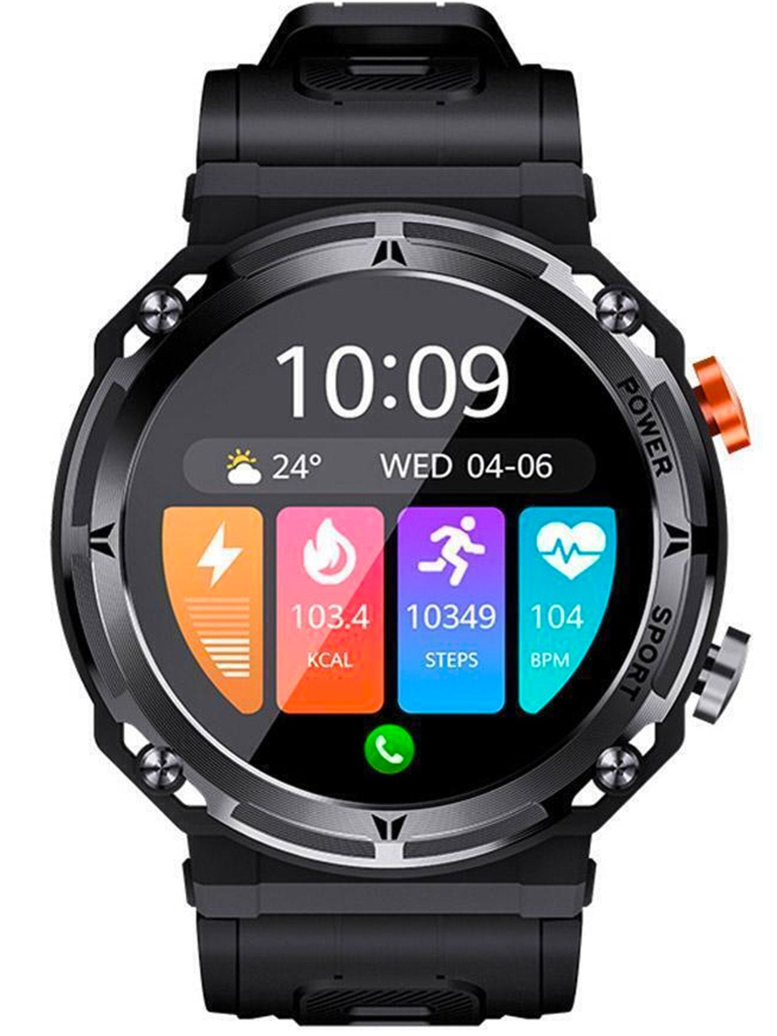 4elementsclothingTelsaTELSA UK - Smart Watch Waterproof T4EC Alloy military style mens Sports & fitness digital Watch with Touch Screen display, Fitness Watch, Heart Rate, Step counter Smart Watch for men IOS & AndroidWatch5060976970382