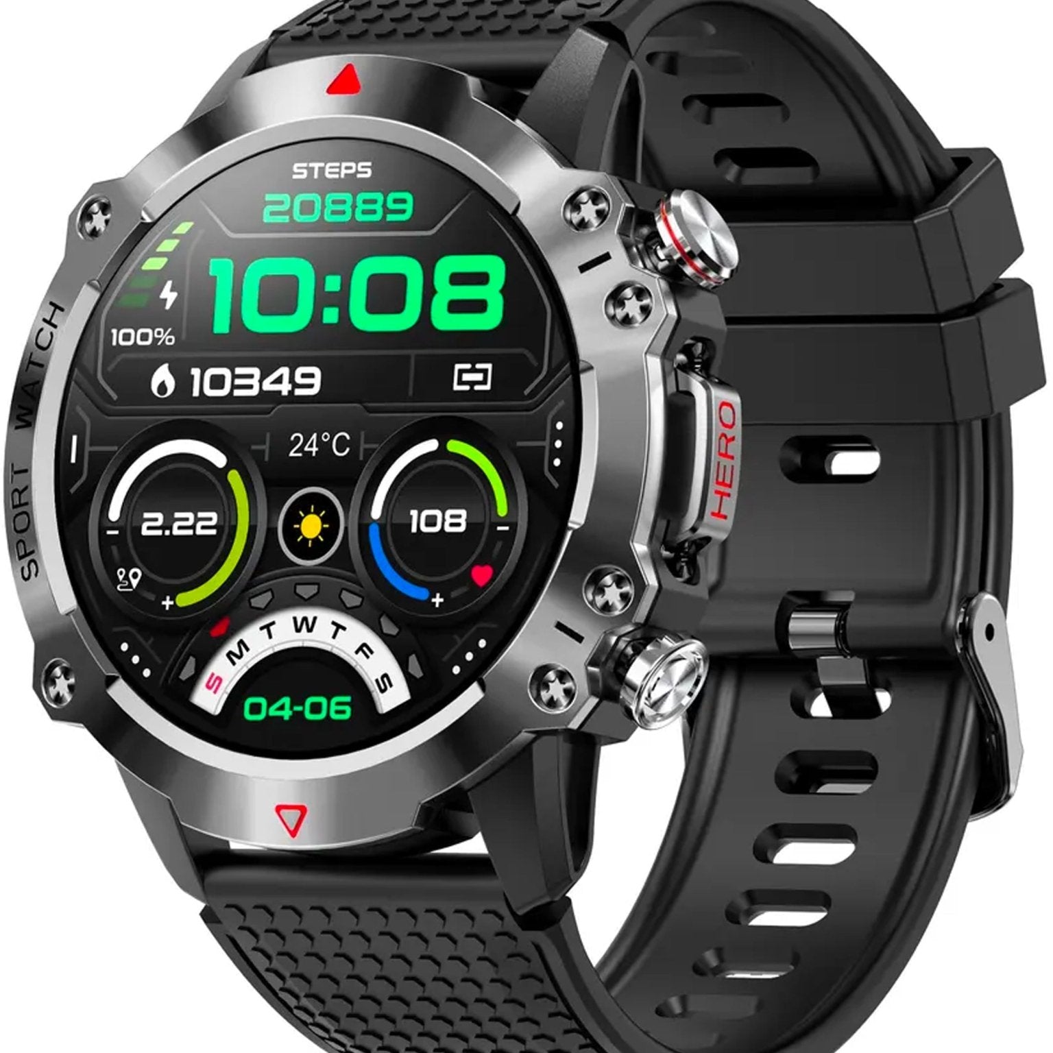 4elementsclothingTelsaTELSA UK - Waterproof Smart Watch T410 Sports & fitness digital Watch military style mens with Touch Screen display, Fitness Watch, Smart Watch for men IOS & AndroidWatch5060976970351