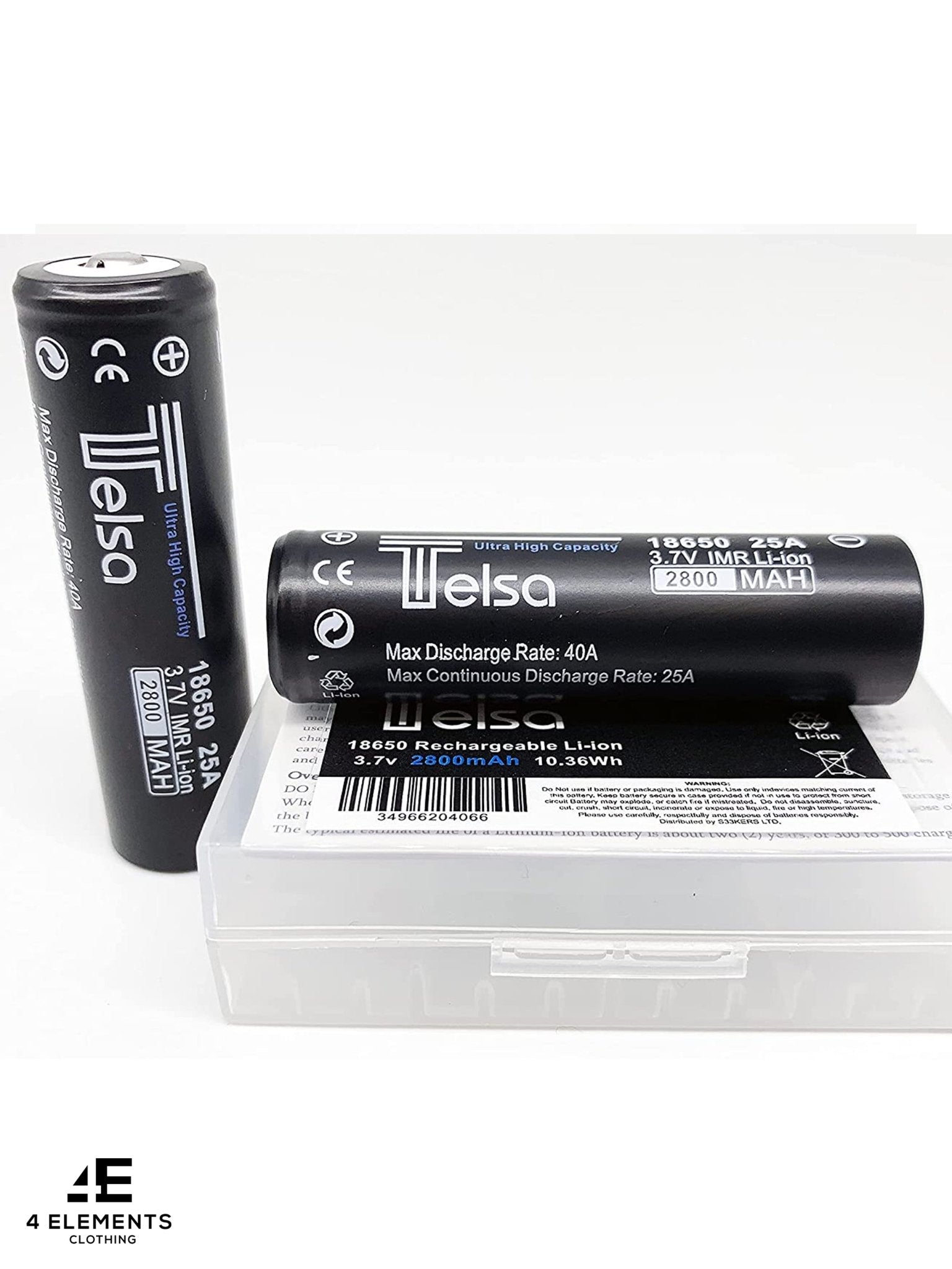 Telsa - Waterproof Zoom Aluminium LED Tactical Torch Flashlight - Free 2 x 18650 (Button Top) Batteries