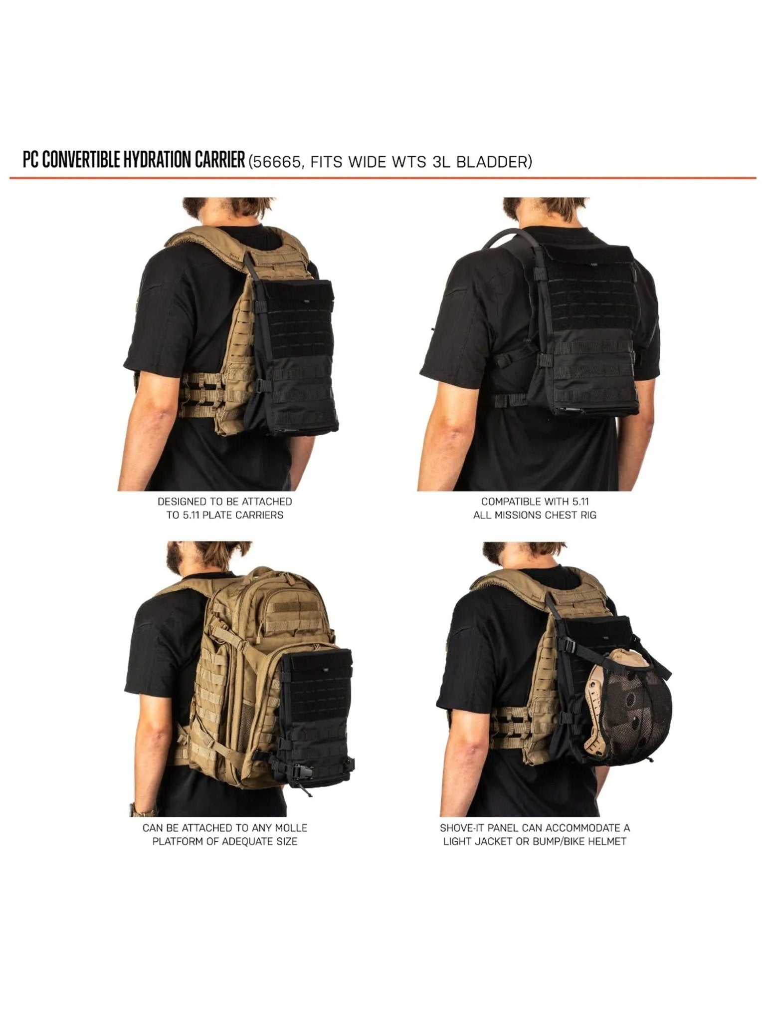 5.11 Tactical 5.11 Tactical - 5.11 PC Convertible Hydration Carrier - Style 56665