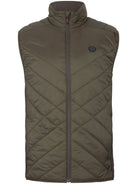 Harkila Heat men's heated insulated waistcoat in Willow green and Shadow brown, front view