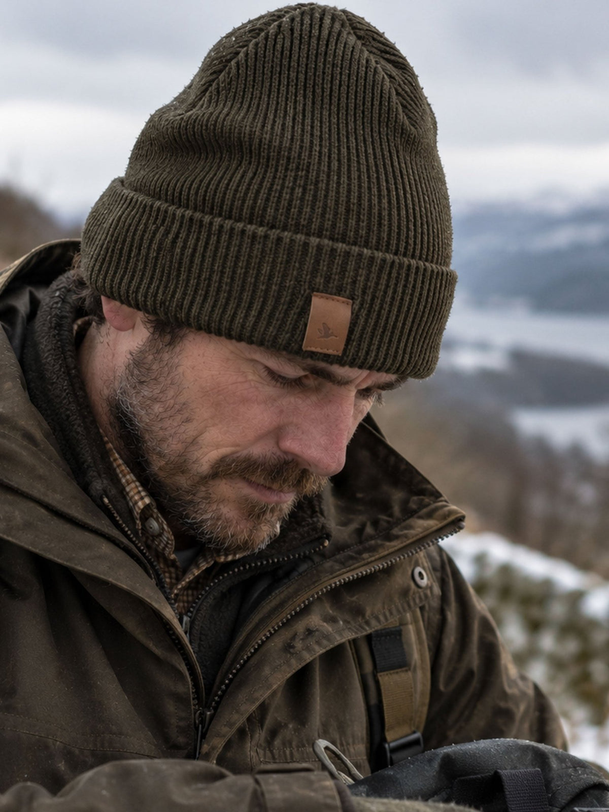 Seeland Haze Membrane beanie in grizzly brown, view 1