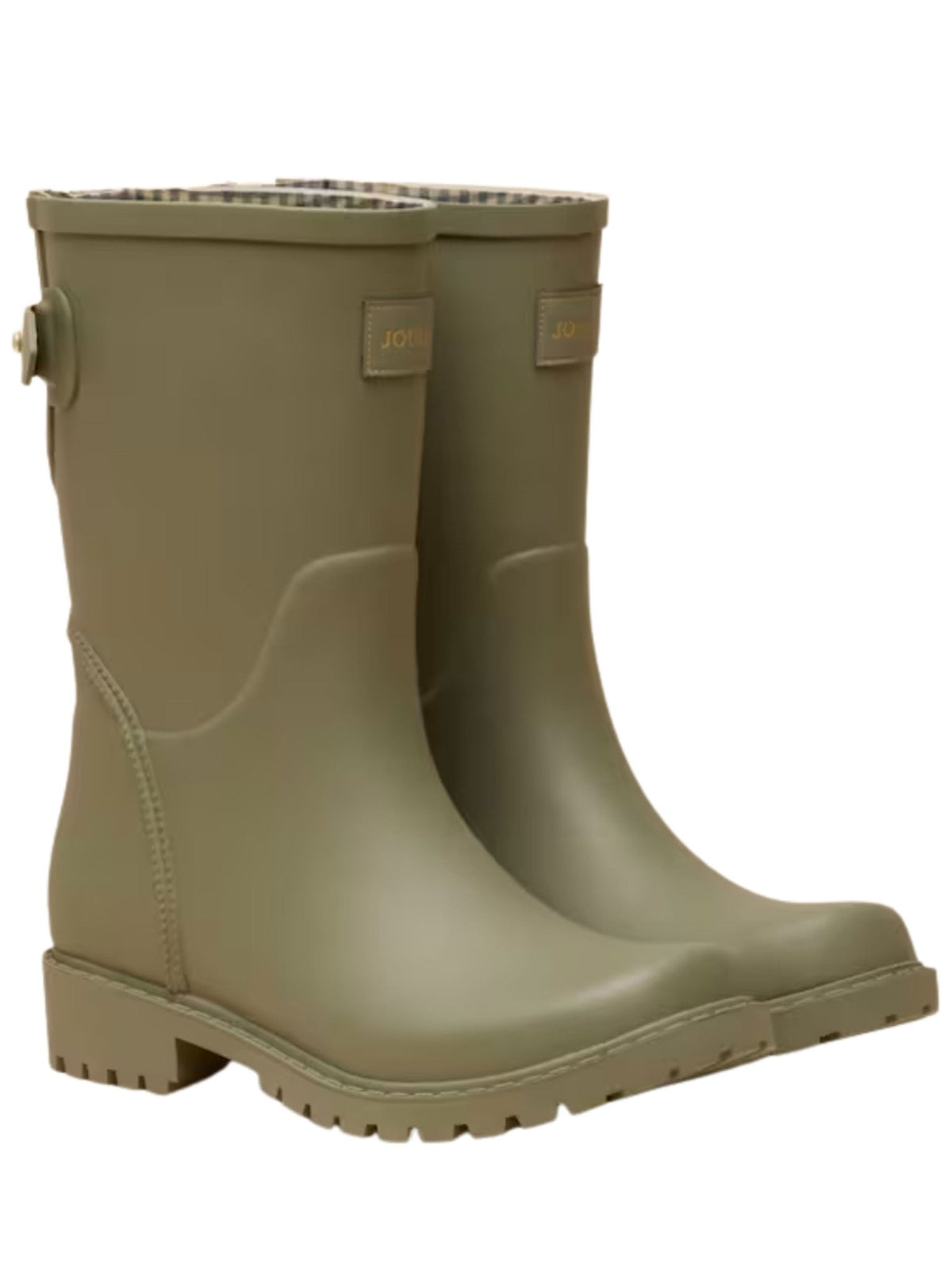 Joules Wistow womens waterproof mid height wellies in khaki green
