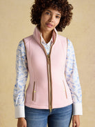 Joules Heritage Ladies Fleece Gilet in Light Pink - women's full zip fleece waistcoat