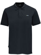 Swazi men's black cotton piqué polo shirt, front view
