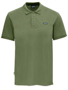 Swazi men's olive green cotton piqué polo shirt, front view