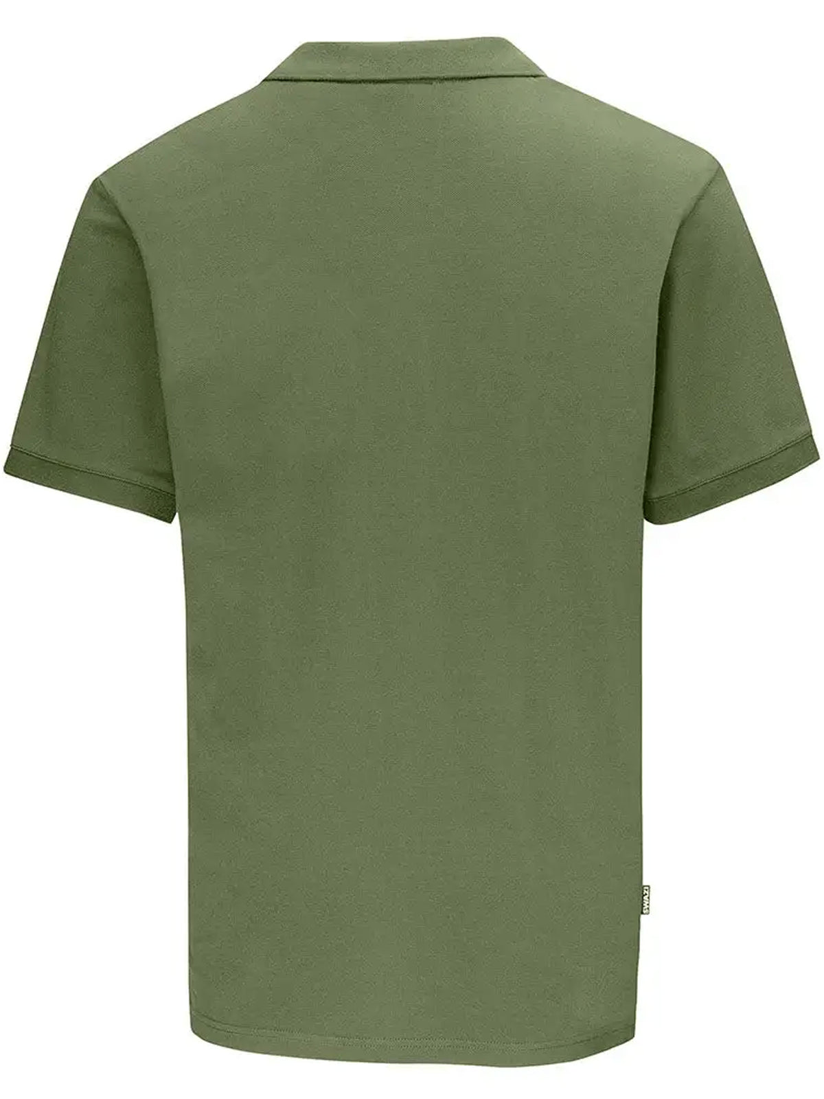 Swazi men's olive green cotton piqué polo shirt, back view