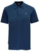 Swazi men's navy cotton piqué polo shirt, front view