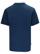 Swazi men's navy cotton piqué polo shirt, back view