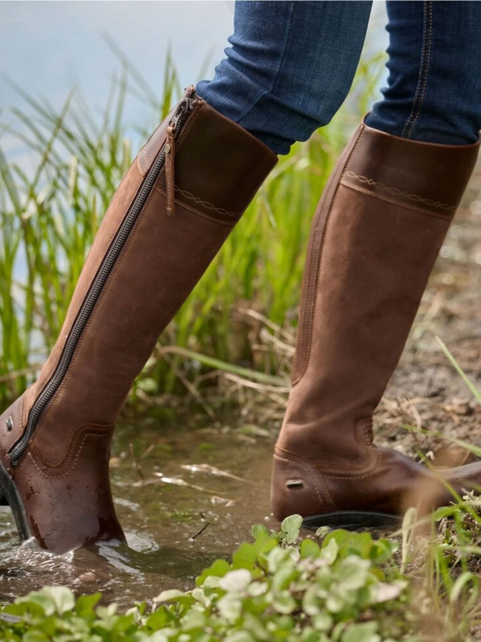 Ariat Ladies Waterproof boots Windsor tall - Tobacco Brown Ariat Boots