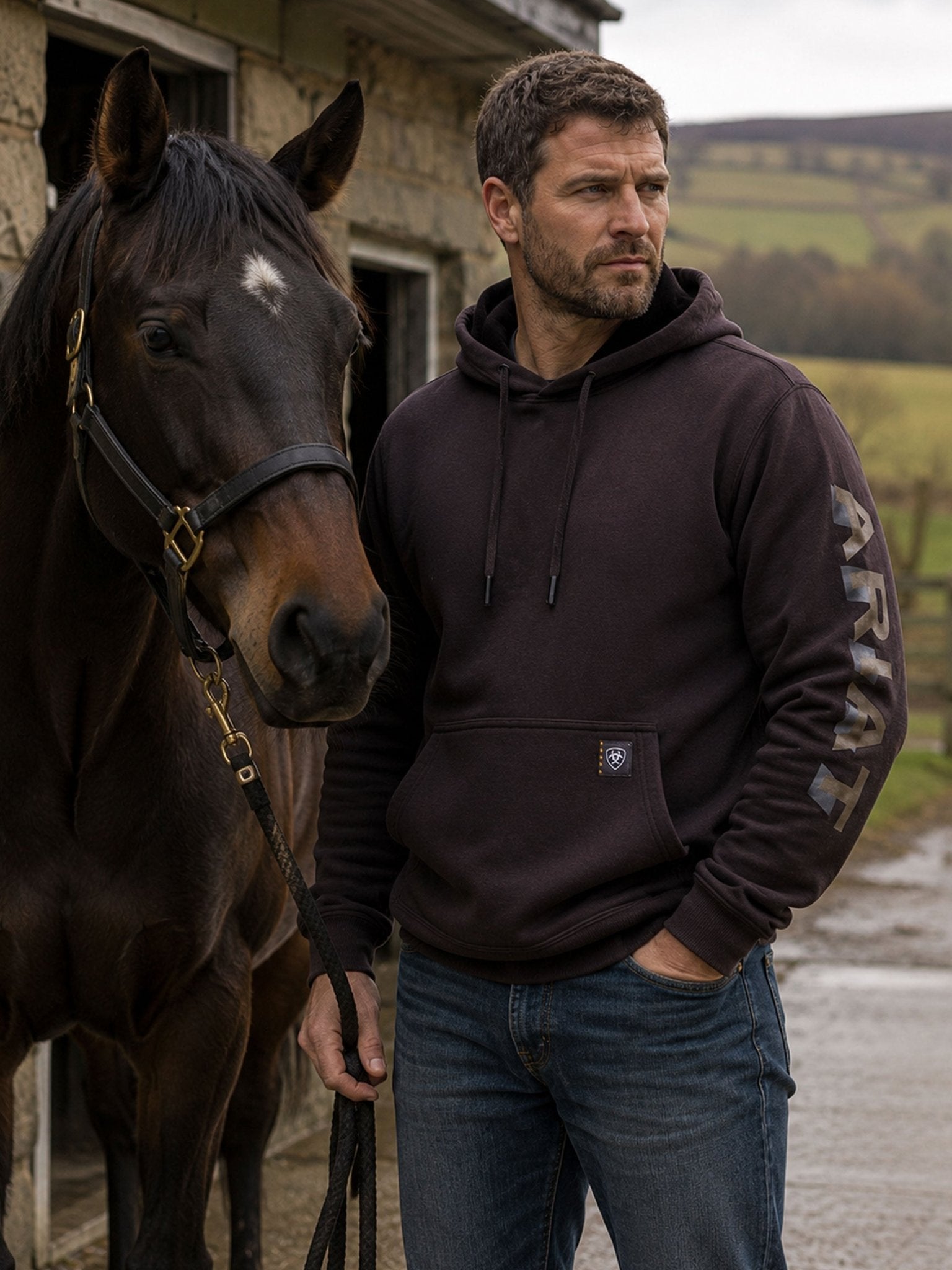 Ariat Rebar Lightweight Logo Mens Hoodie – Durable Workwear Pullover Ariat Knitwear