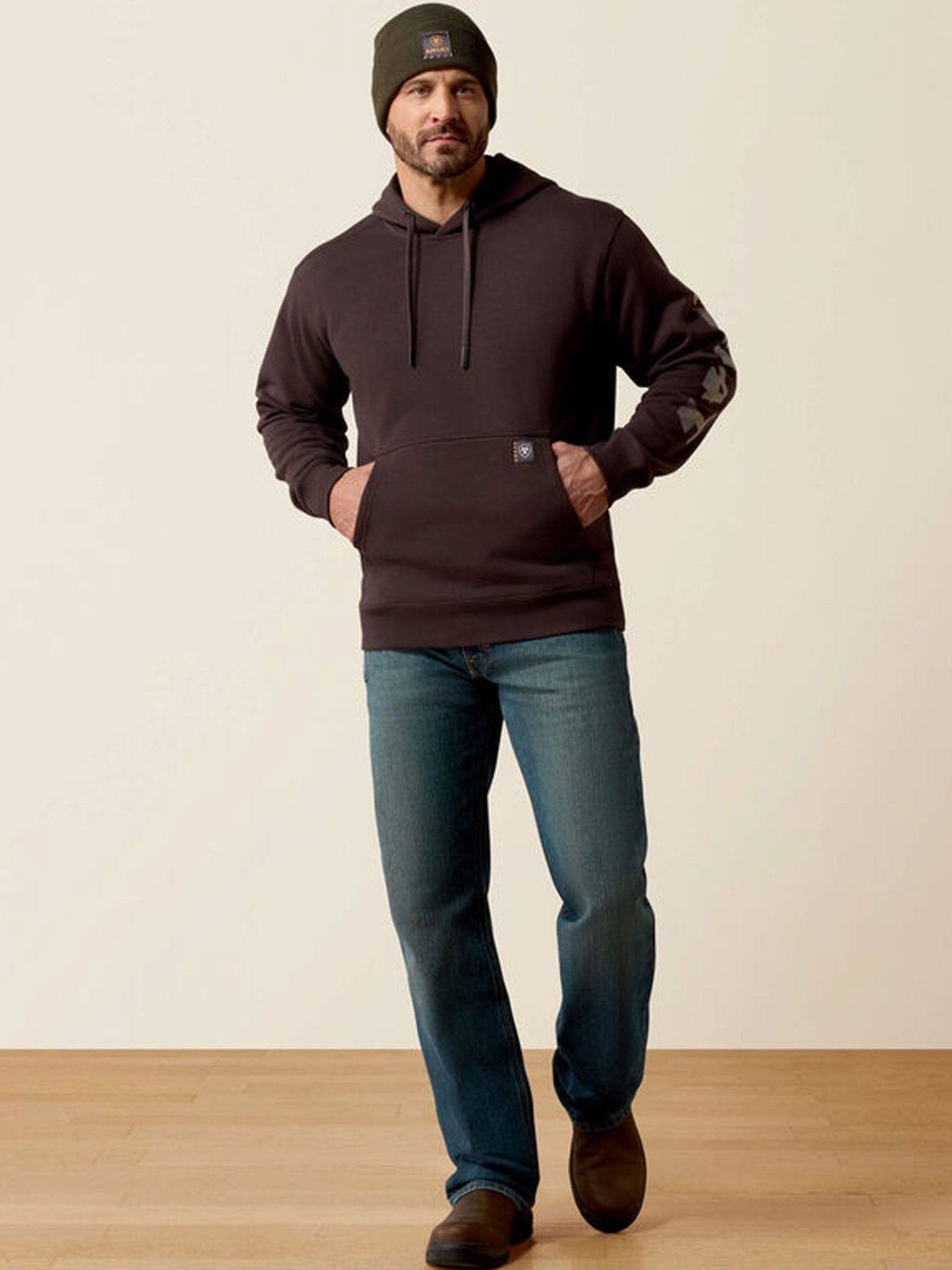 Ariat Rebar Lightweight Logo Mens Hoodie – Durable Workwear Pullover Ariat Knitwear