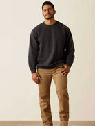 Ariat Rebar Lightweight Mens Jumper / Sweatshirt Charcoal Heather Ariat Knitwear