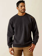 Ariat Rebar Lightweight Mens Jumper / Sweatshirt Charcoal Heather Ariat Knitwear