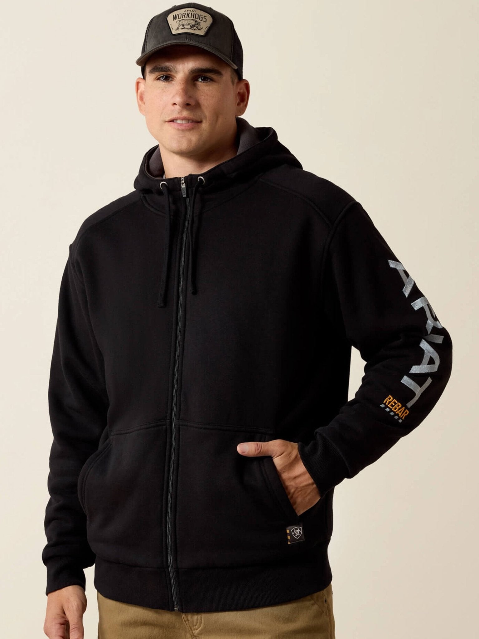 Ariat Rebar Mens Water Repellent Fleece Lined Hoodie - Work & Outdoor Ariat Fleece & Gilet