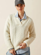 Ariat - Womens Arley Sweater 100% wool - Ladies cable knit pullover / Jumper Ariat