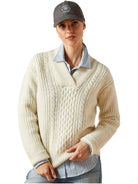 Ariat - Womens Arley Sweater 100% wool - Ladies cable knit pullover / Jumper Ariat