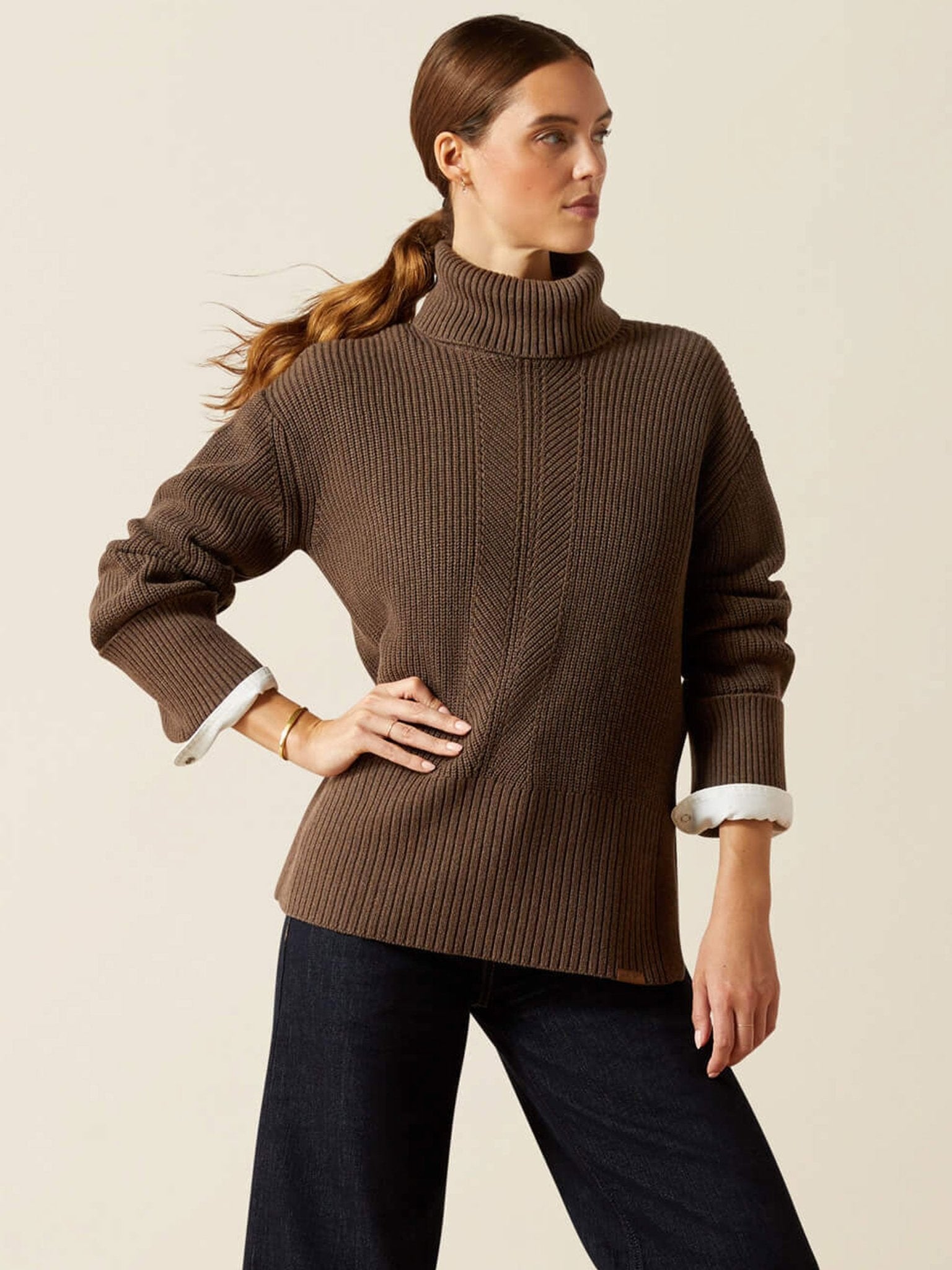 Ariat - Womens Lendal Wool / Cotton Sweater - Turtle Neck Ladies pullover / Jumper Ariat