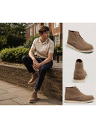 Ben Sherman Beak Men’s Suede Casual Chukka Boots – Stone Lace-Up, EVA Sole Ben Sherman Shoes