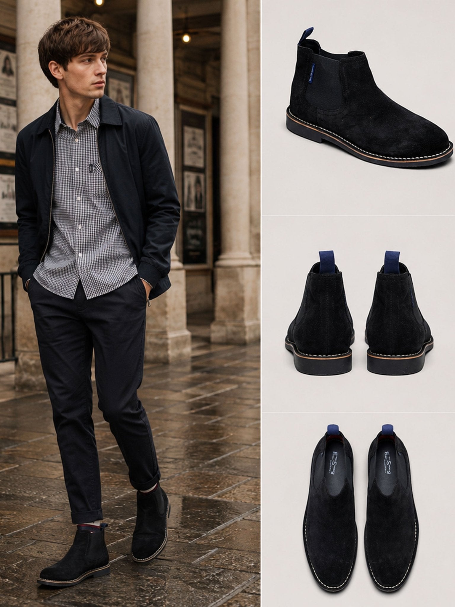 Ben Sherman Garcia Men’s Suede Chelsea Boots – Premium Ankle Boots Casual Slip-On Leather Ben Sherman Shoes