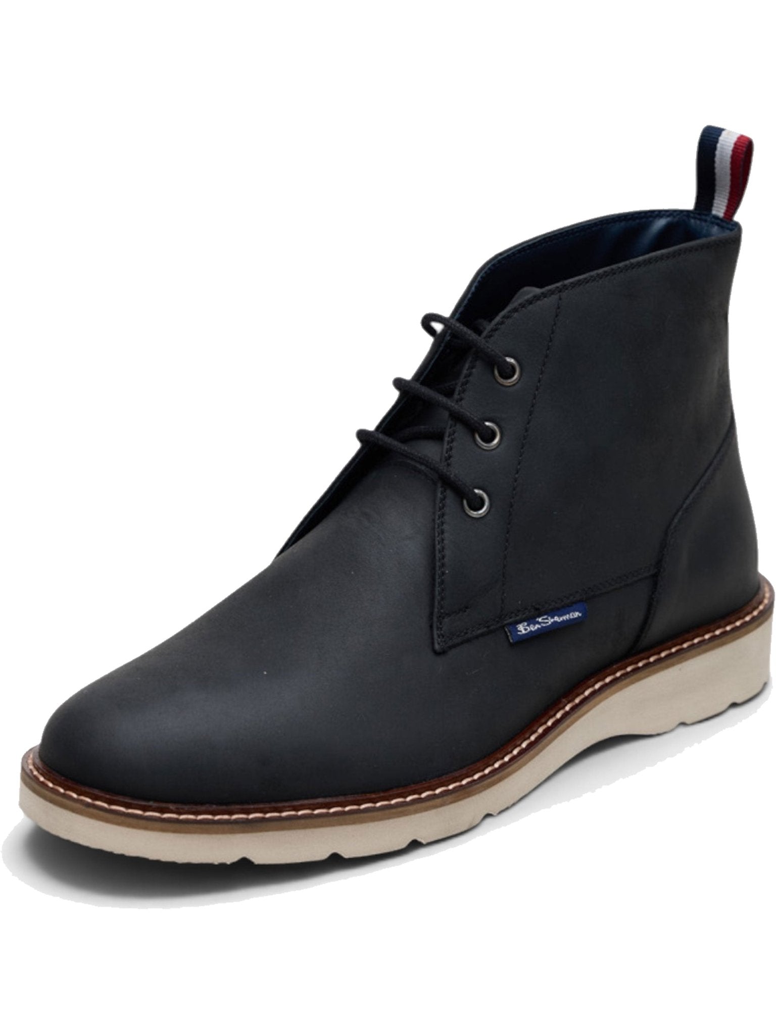 Ben Sherman Hampton Men’s Chukka Boots – Black Waxy Leather Lace-Up Ankle Boot Ben Sherman Shoes