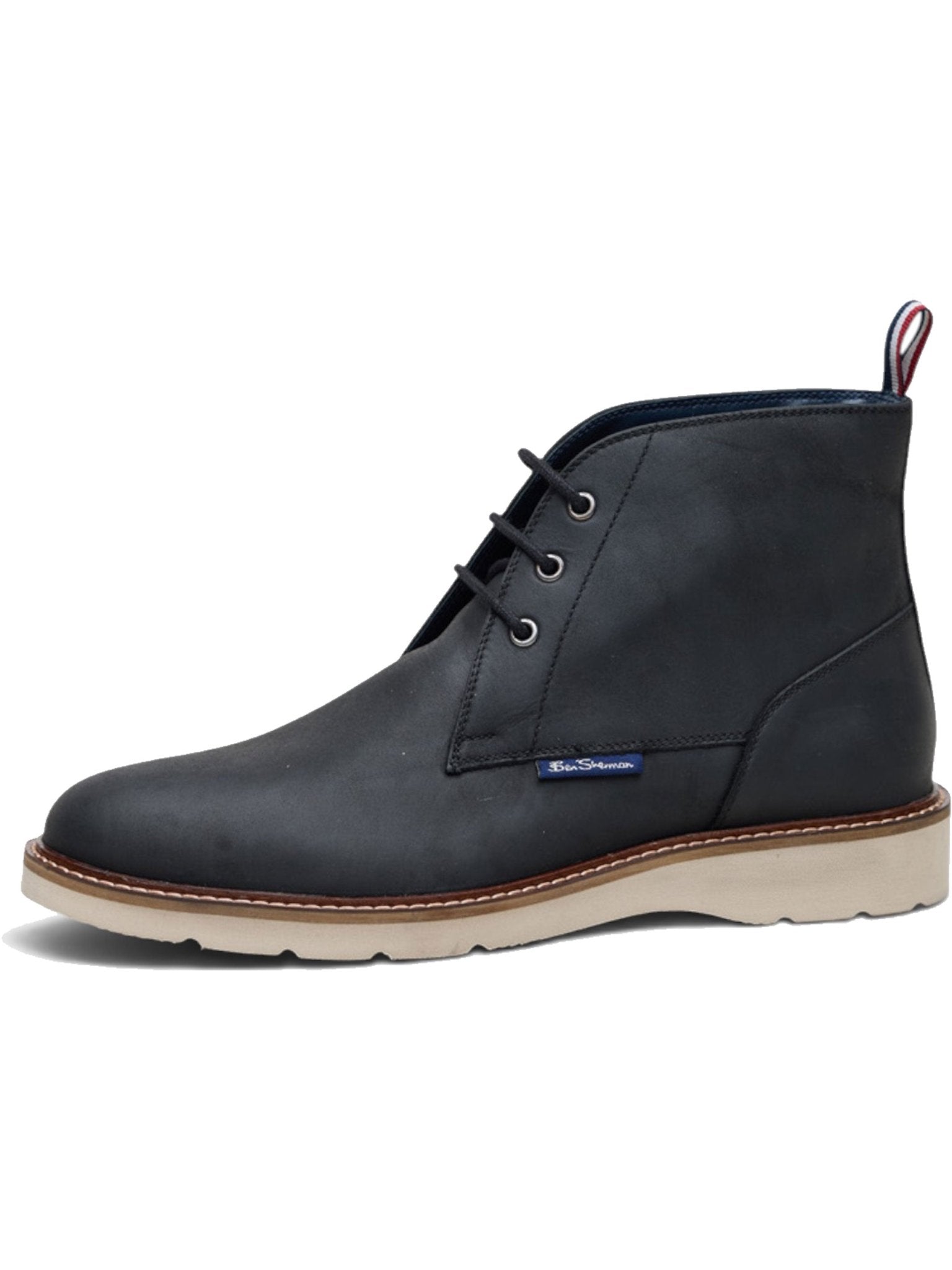 Ben Sherman Hampton Men’s Chukka Boots – Black Waxy Leather Lace-Up Ankle Boot Ben Sherman Shoes