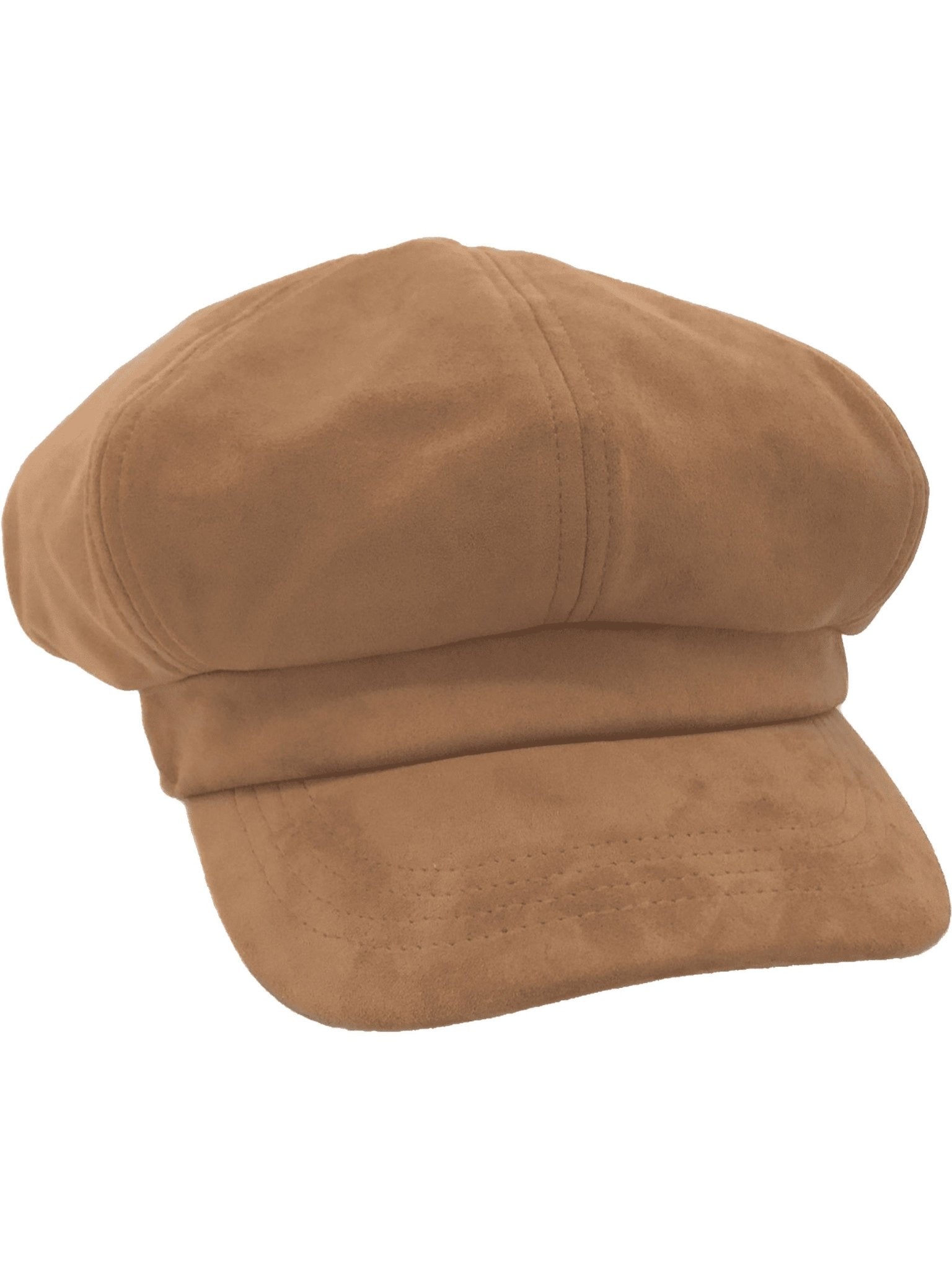 Craggi Baker Boy Hat Ladies Faux Suede Newsboy Cap Camel CRAGGI Hats