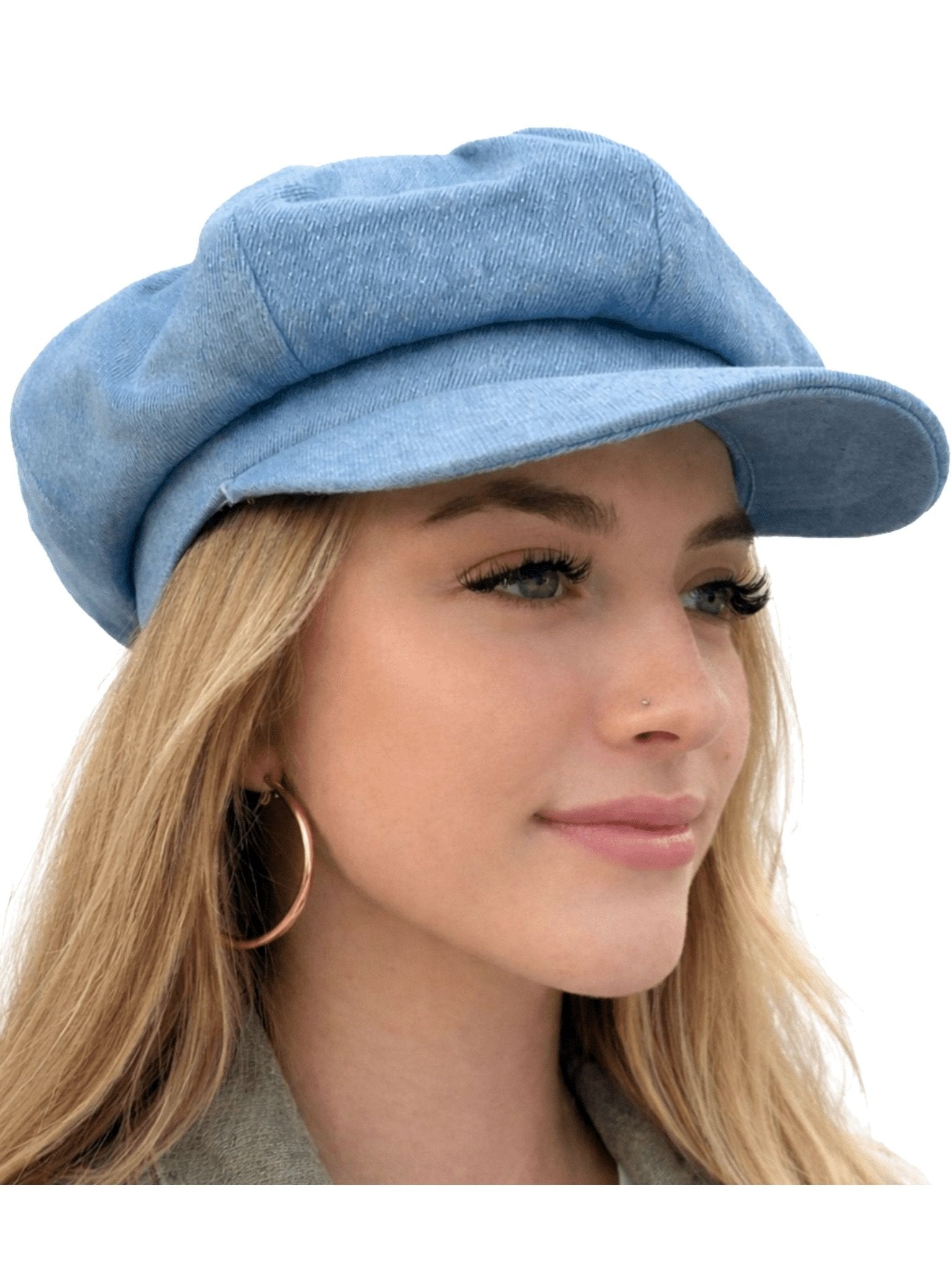 Craggi Baker boy Hat / Newsboy ladies Cap Blue Denim Womens CRAGGI Hats
