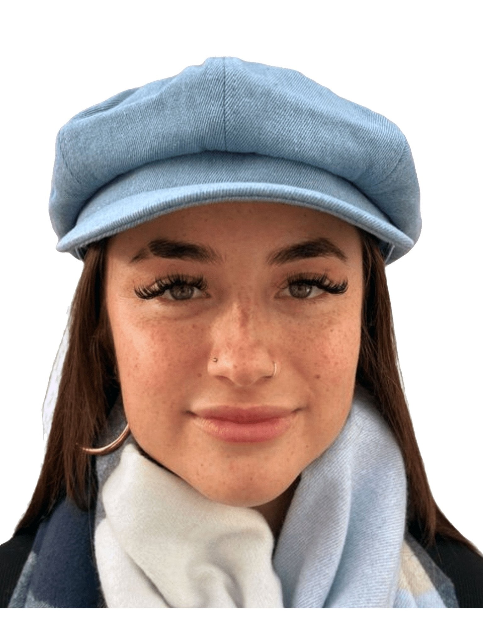 Craggi Baker boy Hat / Newsboy ladies Cap Blue Denim Womens CRAGGI Hats