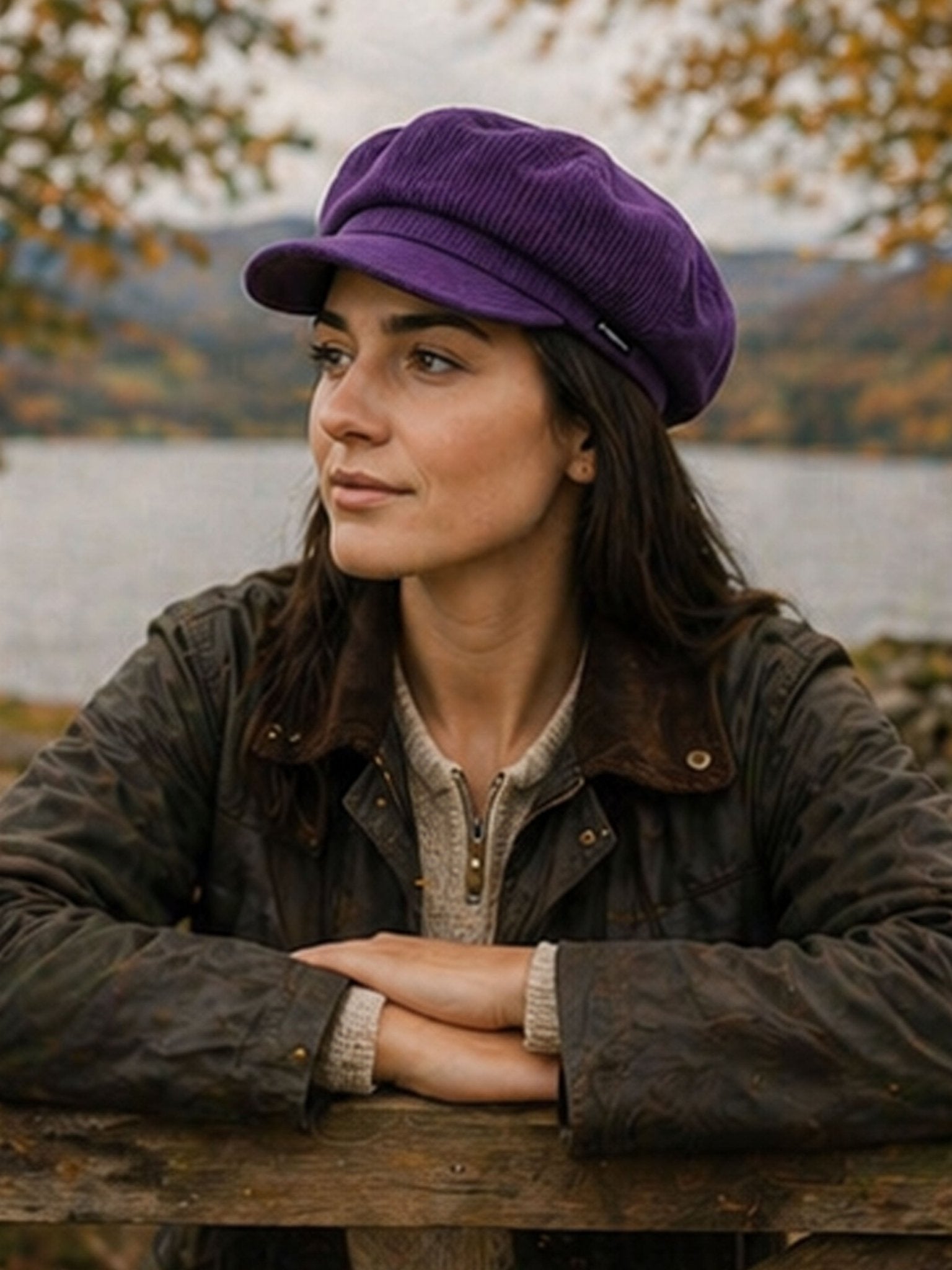 Craggi Baker boy Hat Purple Cord Newsboy peaky Cap ladies headwear CRAGGI Hats