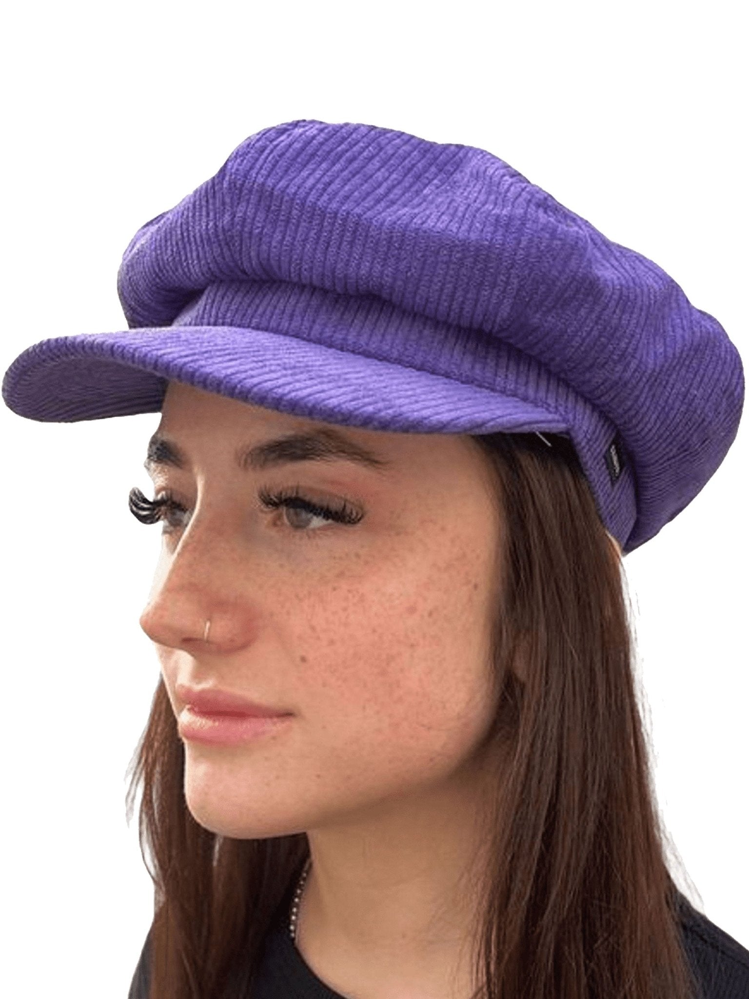 Craggi Baker boy Hat Purple Cord Newsboy peaky Cap ladies headwear CRAGGI Hats