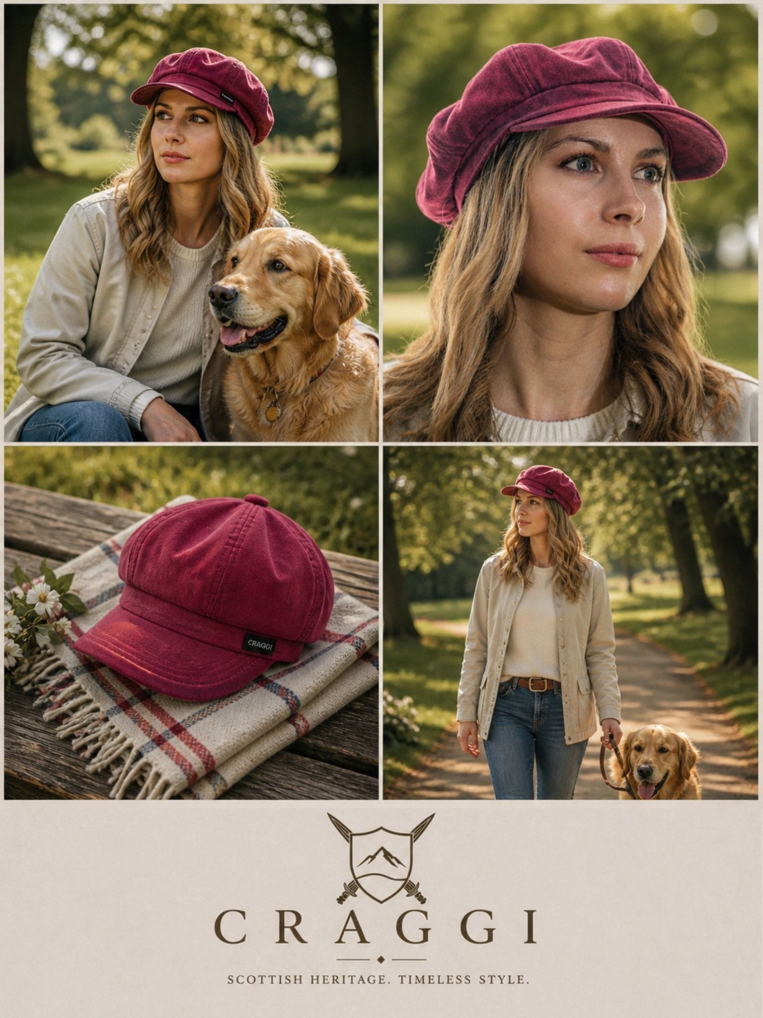 Craggi Baker Boy Ladies Hat Pink Red Wax Effect Womens Newsboy Cap CRAGGI Hats