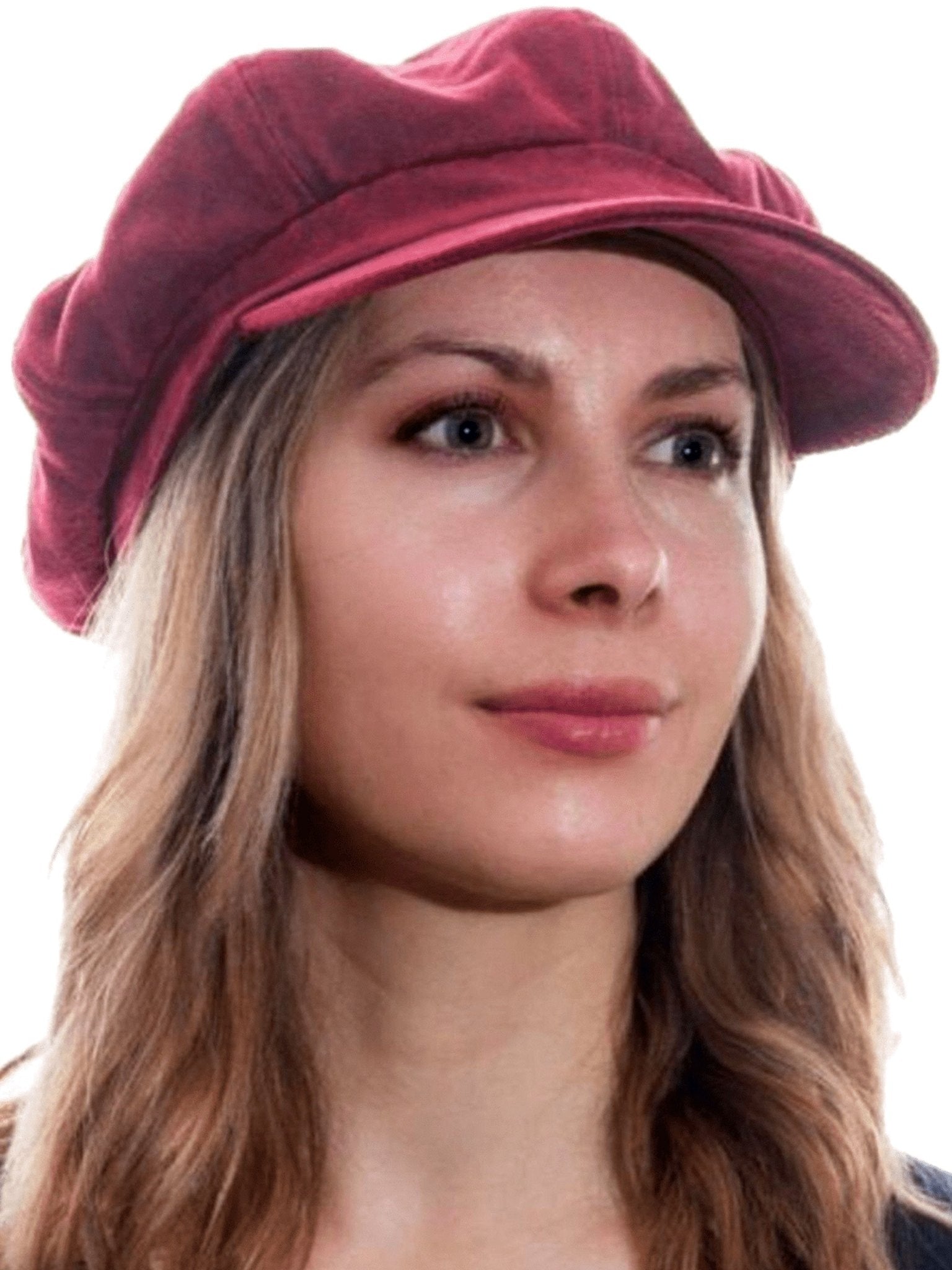 Craggi Baker Boy Ladies Hat Pink Red Wax Effect Womens Newsboy Cap CRAGGI Hats