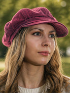 Craggi Baker Boy Ladies Hat Pink Red Wax Effect Womens Newsboy Cap CRAGGI Hats