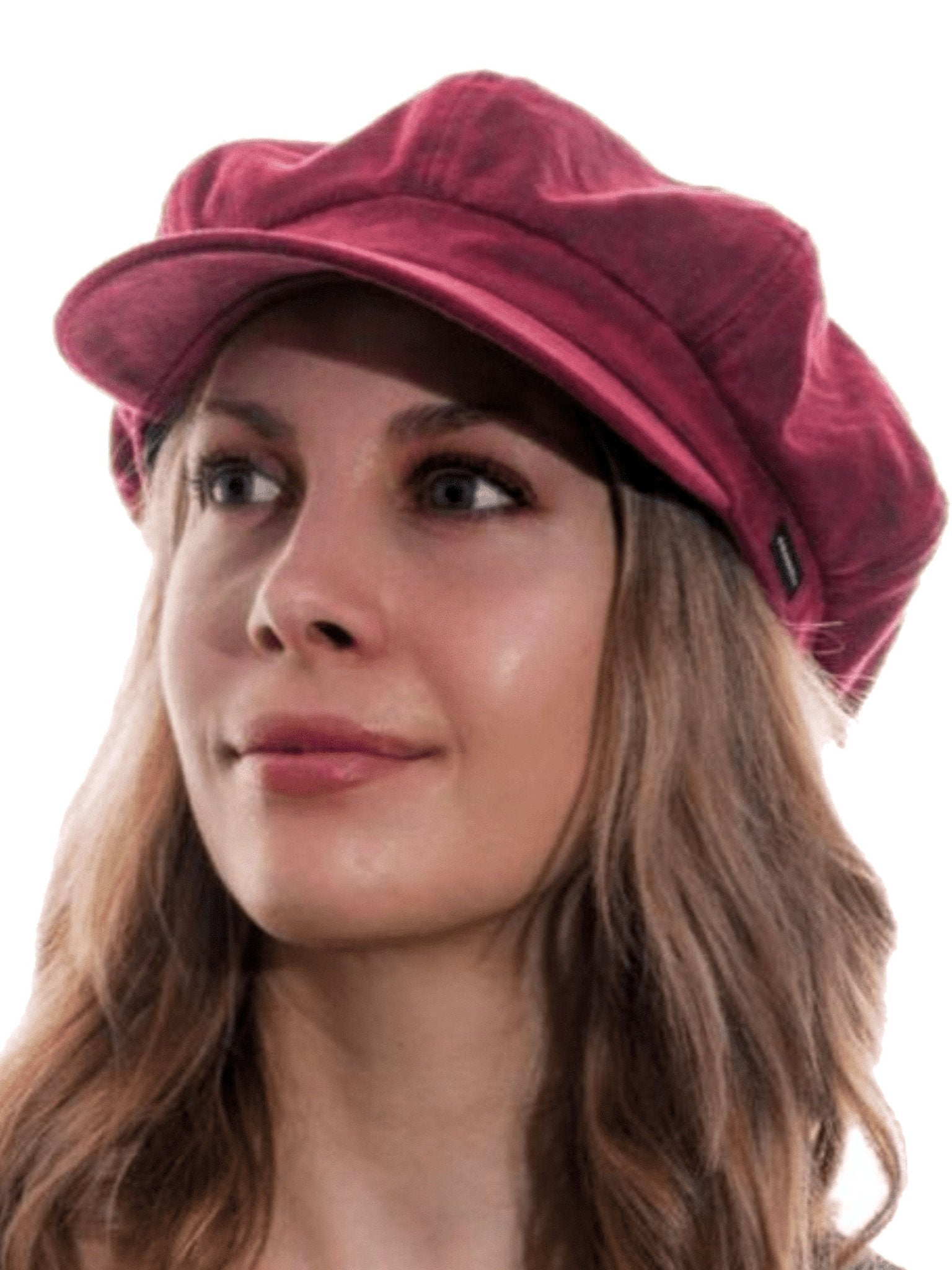 Craggi Baker Boy Ladies Hat Pink Red Wax Effect Womens Newsboy Cap CRAGGI Hats