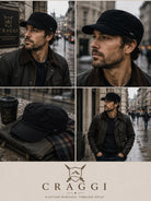 Craggi Black Velvet Newsboy Cap for Men – Mans Baker Boy Hat CRAGGI Hats