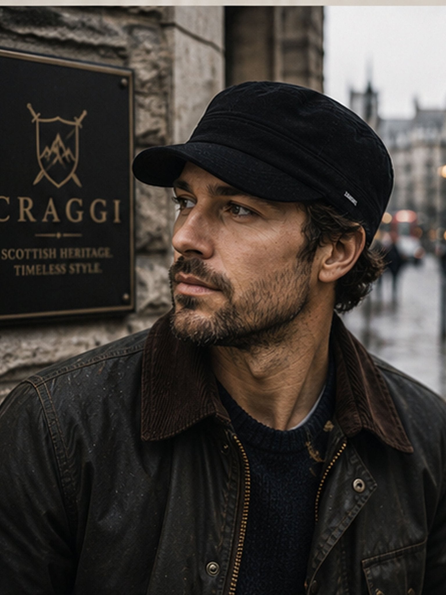 Craggi Black Velvet Newsboy Cap for Men – Mans Baker Boy Hat CRAGGI Hats