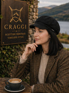 Craggi Denim ladies Baker Boy Hat womens Newsboy Cap Charcoal Black CRAGGI Hats