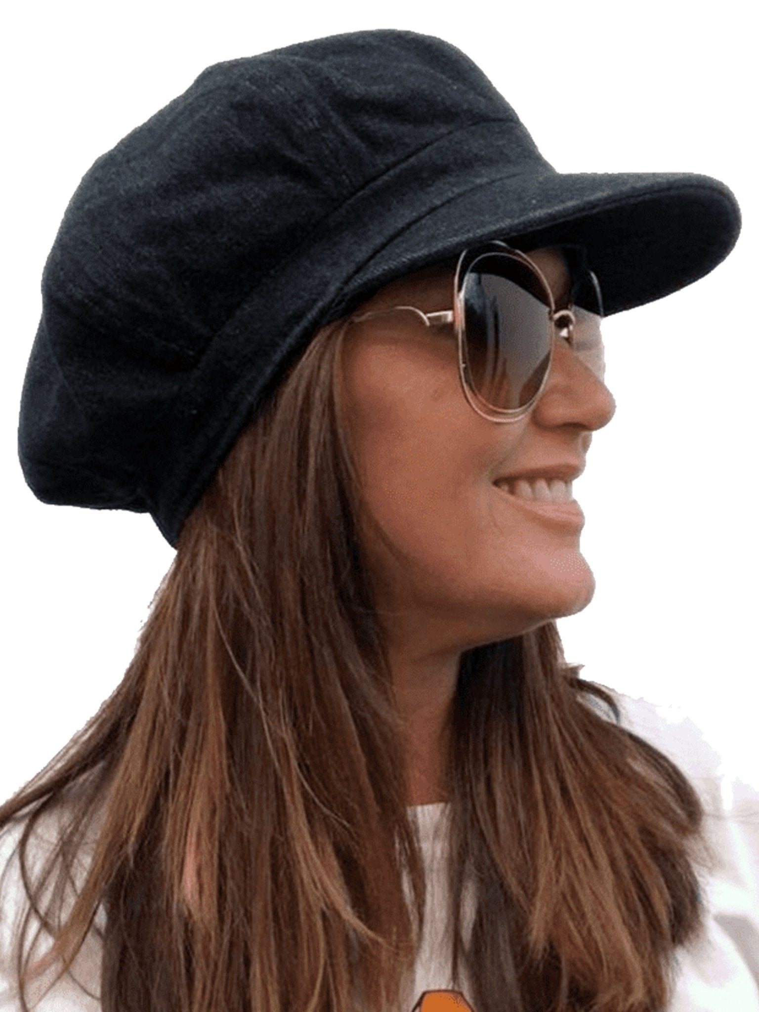 Craggi Denim ladies Baker Boy Hat womens Newsboy Cap Charcoal Black CRAGGI Hats