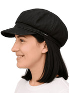 Craggi Denim ladies Baker Boy Hat womens Newsboy Cap Charcoal Black CRAGGI Hats